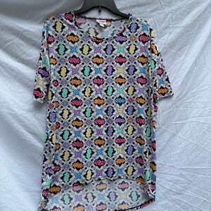 LuLaRoe Disney Minnie Colorful Geometric Pattern Women's Short sleeve Top XSmall